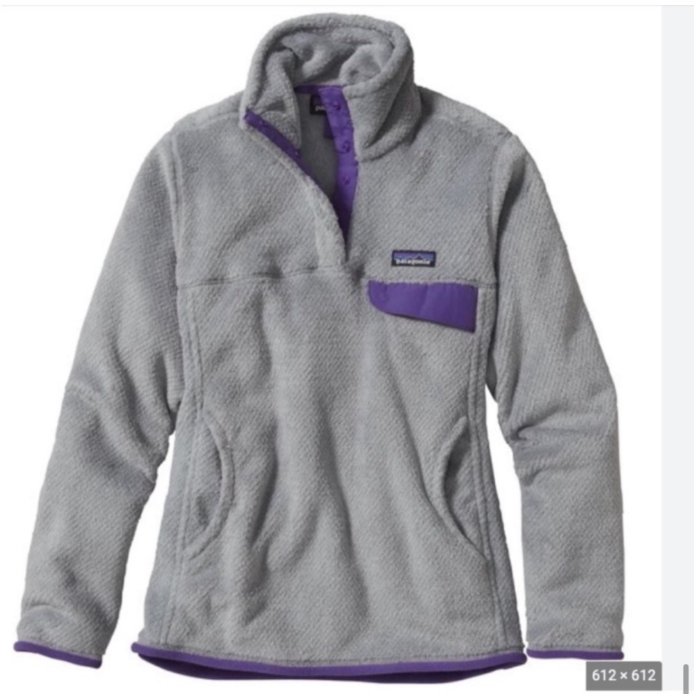 Patagonia Womens Pullover Quarter Snap Fleece Sweatshirt Gray Polartec Medium
